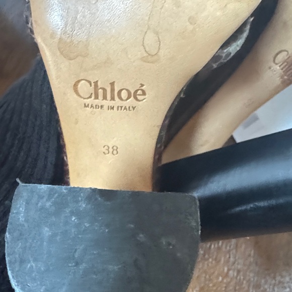 CHLOE python dark brown heels - Picture 4 of 6